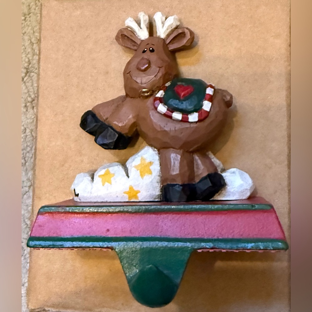 Vintage Midwest Festive Reindeer Stocking Holder